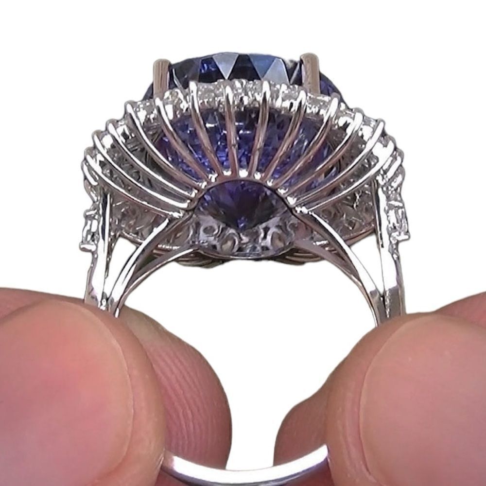 NEW⭐️⭐️⭐️⭐️⭐️HUGE BLUE Tanzanite RING DOUBLE ENCASED W CZ DIAMONDS BLING - Picture 4 of 7